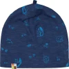 loud + proud Beanie aus Slub Jersey mit Druck Ultramarine Sale