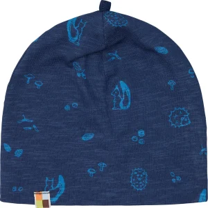 loud + proud Beanie aus Slub Jersey mit Druck Ultramarine Sale