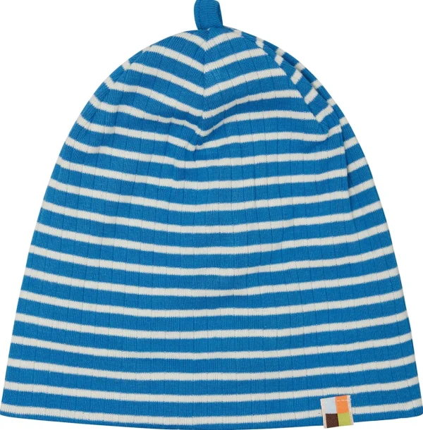 loud + proud Beanie gestreift mit Rippe Azur Hot