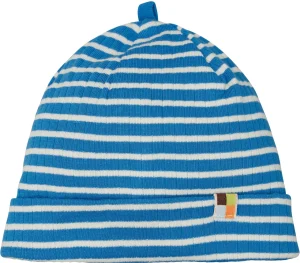 loud + proud Beanie gestreift mit Rippe Azur Hot