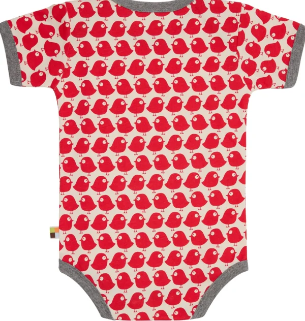 loud + proud Body Kurzarm mit Druck Vögel Tomato Discount