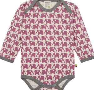 loud + proud Body Langarm mit Druck Elefanten Grape Clearance