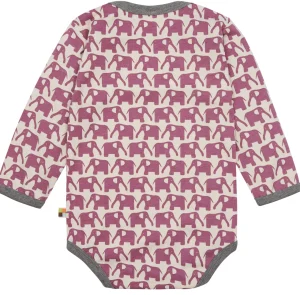 loud + proud Body Langarm mit Druck Elefanten Grape Clearance