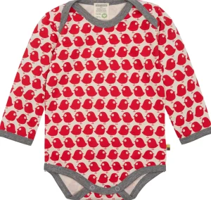 loud + proud Body Langarm mit Druck Vögel Tomato Outlet