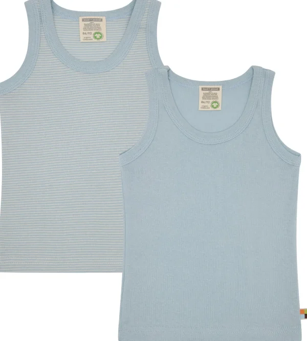 loud + proud Doppelpack Unterhemden aus Feinripp Eisblau Discount