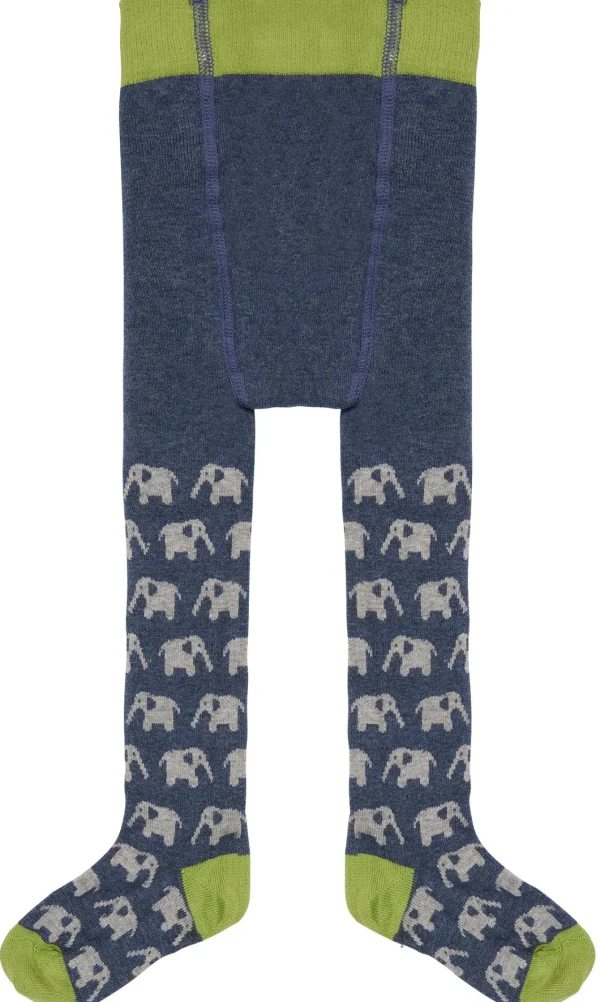 loud + proud Gemusterte Strumpfhose Ultramarine/Elephants Online