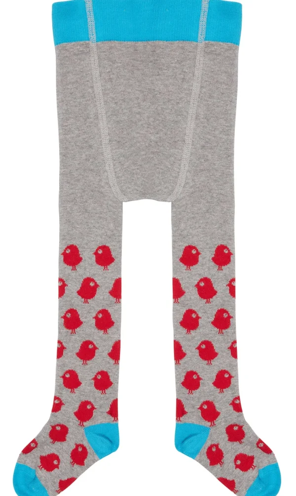 loud + proud Gemusterte Strumpfhose Grey/Birds New