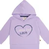 loud + proud Hoodie mit Druckmotiv Lilac Clearance