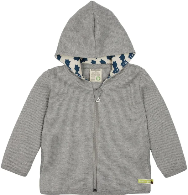 loud + proud Kapuzenjacke in Waffelstruktur Grey Fashion