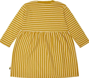 loud + proud Kleid langarm gestreift mit Rippe Curry Hot