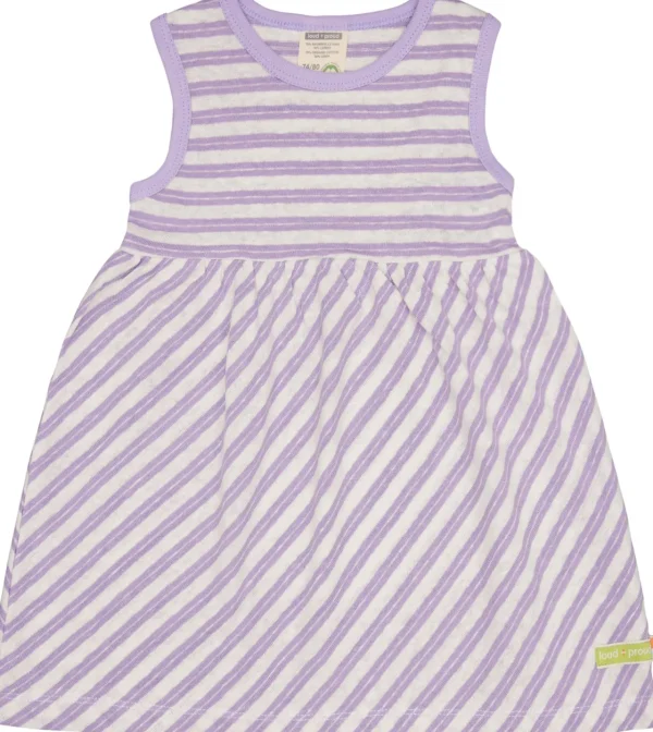 loud + proud Kleid Streifen mit Leinen Lilac Sale