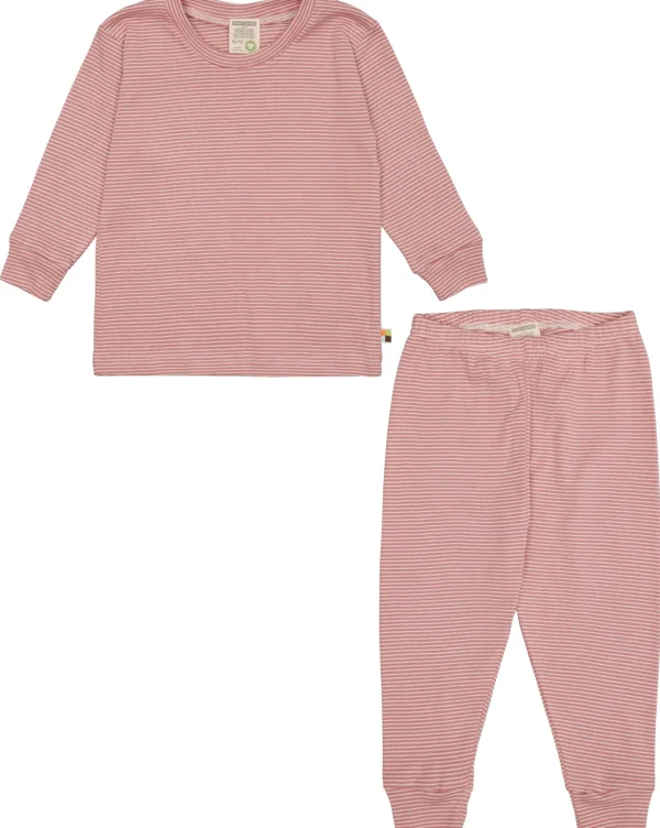 loud + proud Schlafanzug Streifen aus Feinripp Blossom Discount