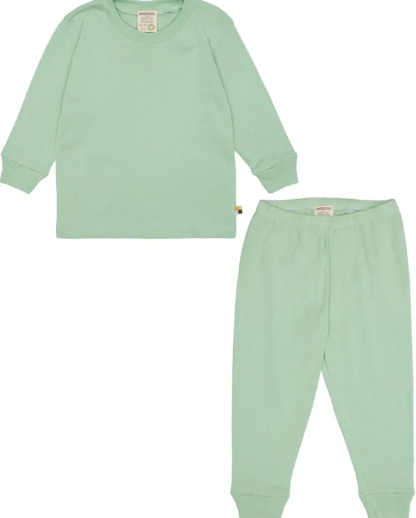 loud + proud Schlafanzug Uni aus Feinripp Pistacchio Fashion