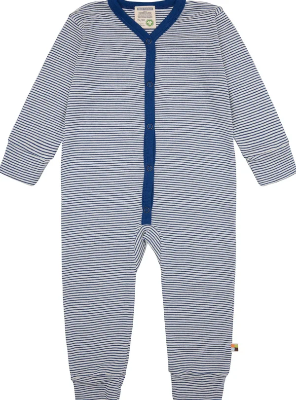 loud + proud Schlafoverall Streifen aus Feinripp Ultramarine Discount