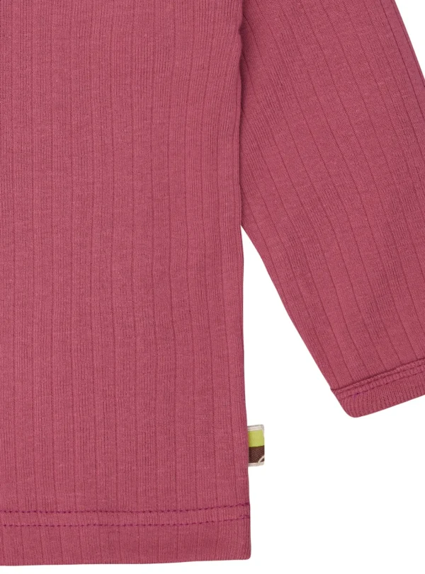 loud + proud Shirt langarm Uni mit Rippe Rouge Outlet