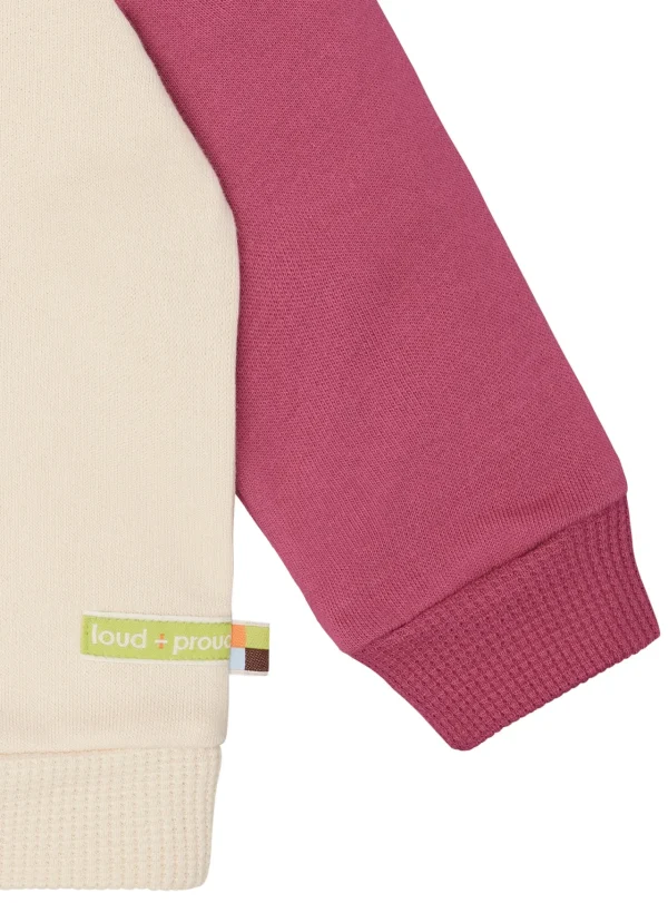 loud + proud Sweatshirt mit Raglanärmeln Vanilla/Rouge Discount