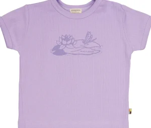 loud + proud T-Shirt Derby Rib mit Druck Lilac Outlet