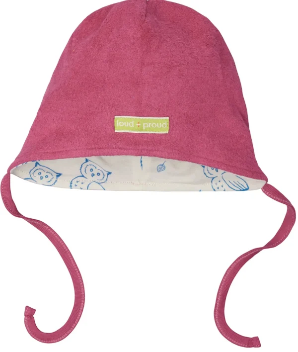 loud + proud Wendemütze aus Baumwoll-Fleece Rouge Outlet