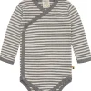 loud + proud Wickelbody langarm gestreift mit Rippe Grey New