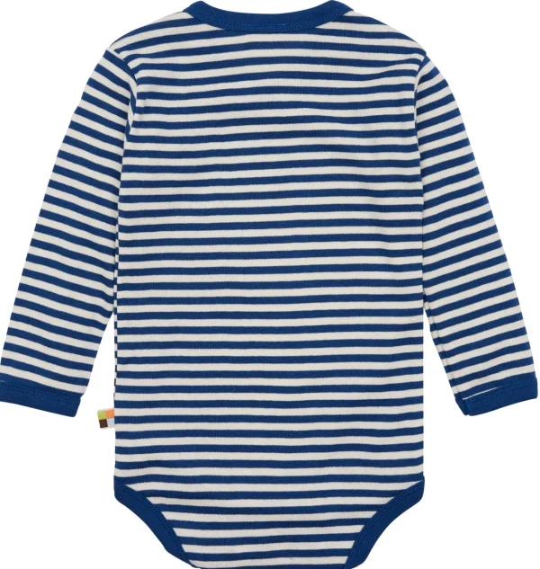 loud + proud Wickelbody langarm gestreift mit Rippe Ultramarine New