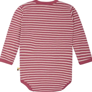 loud + proud Wickelbody langarm gestreift mit Rippe Rouge Sale