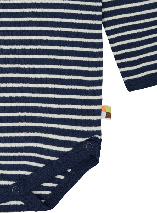 loud + proud Wickelbody langarm gestreift mit Rippe Ultramarine New