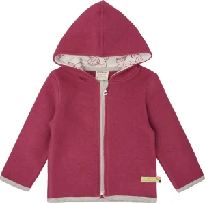 loud + proud Wollfleece-Jacke mit Kapuze Rouge Sale