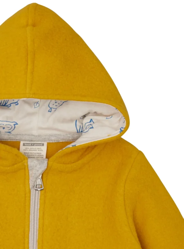 loud + proud Wollfleece-Jacke mit Kapuze Curry Fashion