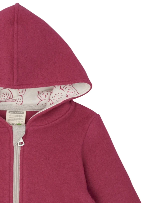 loud + proud Wollfleece-Jacke mit Kapuze Rouge Online